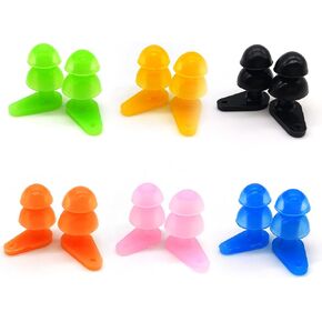 6 Sets Waterproof Kids Swimming Earplugs with Case Package, Protect Children's Ears in Water Shower