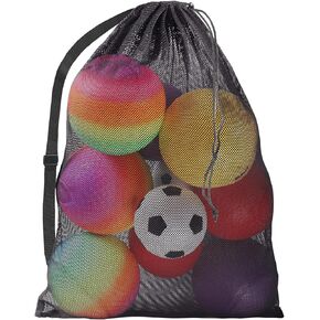 GSE Extra Large Mesh Sports Ball Drawstring Bag for Basketball,Volleyball,Soccer.Mesh Sports Equipment Bag for Gym,Scuba Gear