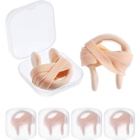 Nose Clip Silica Gel Swimming Nose Plug Swimming Accessories with Elastic String for Kids and Adults, Beige （6 Pieces）