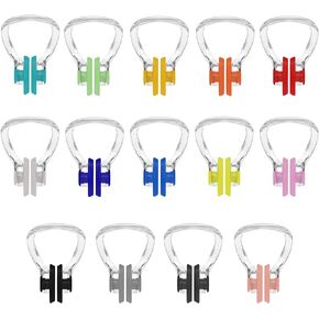 Swimming Nose Clip, Swim Nose Clip with Waterproof Silica Gel for Kids (Age 7+) and Adults,14 Packs,Multi-Color