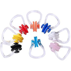 8 Pieces Silicone Swimming Nose Clip, Waterproof Silica Gel Surfing Nose Plug Protector Soft Latex Plugs for Kids and Adults (8 Colors)