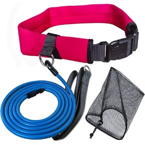 UCEDER Swim Tether Stationary Swimming,Swim Resistance Belt, Swim Bungee Training Belt, Pool Swim Trainer Belt Harness,Great for Swim Training & Exercise
