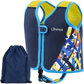 Limmys Premium Neoprene Swim Vest for Children - Ideal Buoyancy Swimming Aid for Boys, Girls and Toddlers - Modern Design Swim Jacket - Drawstring Bag Included …