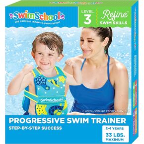 SwimSchool TOT Swim Trainer Vests for Toddlers Ages 2-4 – Boys/Girls – Multiple Colors/Styles – Learn to Swim Pool Floaties