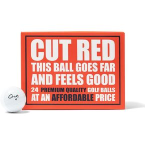 Cut Red Golf Balls - Premium, Soft Core Golf Ball - Offers Decreased Ball Spin & Improved Golf Shot Accuracy and Control - 2 Piece Construction (2 Dozen - 24 Balls)