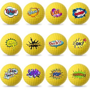 Mile High Life Practice Golf Balls, 12 Pack Foam Balls, Unique Patterns Golf Balls, Novelty Golf Gift for Men, Women