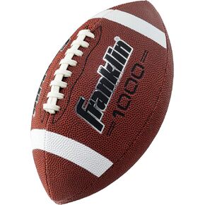 Franklin Sports Youth Footballs - Junior + Pee Wee Kids Footballs - All-Weather Synthetic Leather Outdoor Footballs - Extra Grip 1000 Footballs for Kids - 1 Packs + 12 Football Team Packs