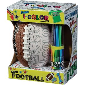 Franklin Sports iColor Mini Football - Custom Color Youth Junior Football with Markers Included - Design Your Own Football for Kids + Toddlers