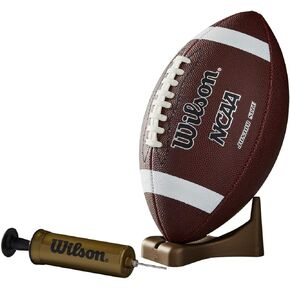 Wilson NCAA Supreme Composite Leather Football w/ Pump & Tee - Junior Size, Brown