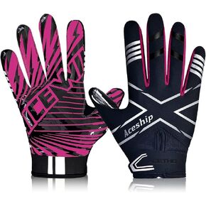 Football Gloves Adult Youth Football Receiver Gloves, Silicone Super Sticky Football Gloves and High Grip Football Gloves for Kids Men and Women