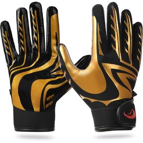 Youth Football Gloves Kids Silicone Grip Receiver Gloves for Kids with Super Stick Ability for Best Game Experience