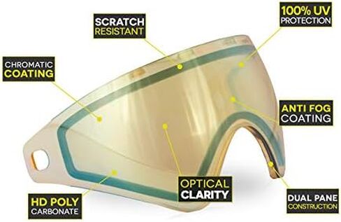 Bunker Kings CMD/Virtue VIO Thermal Paintball Goggle/Mask Replacement Lenses - Fits CMD, Contour, Ascend, Extend and XS in Saudi Arabia