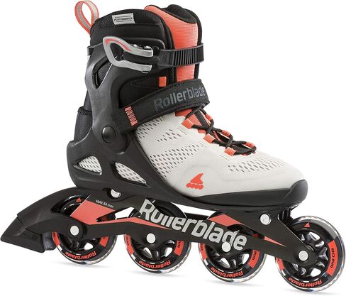 Rollerblade Macroblade 80 حذاء تزلج مضمن للياقة البدنية للنساء البالغات، باللون الرمادي والمرجاني، زلاجات مضمنة للأداء in Kuwait