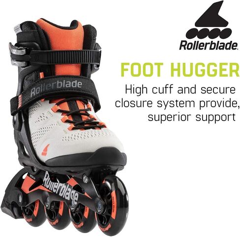Rollerblade Macroblade 80 حذاء تزلج مضمن للياقة البدنية للنساء البالغات، باللون الرمادي والمرجاني، زلاجات مضمنة للأداء in Kuwait
