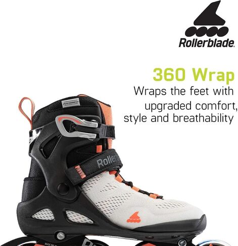 Rollerblade Macroblade 80 حذاء تزلج مضمن للياقة البدنية للنساء البالغات، باللون الرمادي والمرجاني، زلاجات مضمنة للأداء in Kuwait