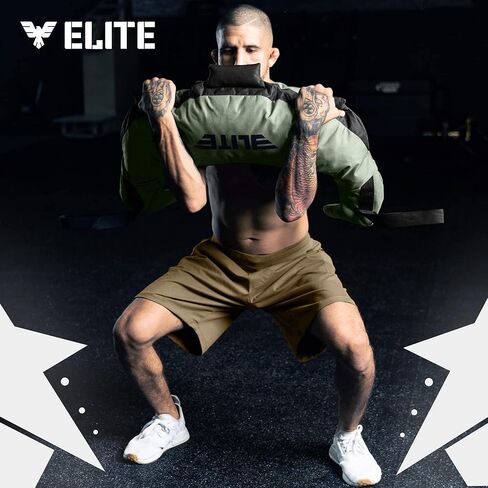 حقيبة قماش بلغارية من Elite Sports، حقيبة رمل للتدريب على الصالة الرياضية من قماش اللياقة البدنية MMA باللون الأخضر 17، 25، 33، 45 رطلاً in Kuwait