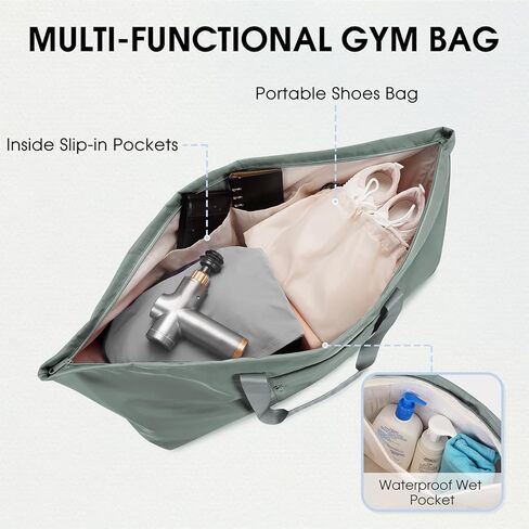 Sportsnew حقيبة حصيرة اليوغا الكبيرة مع حقيبة الأحذية وحجرة الرطب للسيدات حقيبة بيلاتيس الصالة الرياضية مع حامل حصيرة اليوغا حقيبة اليوغا مع حزام حصيرة قابل للتعديل للنساء الرجال in Kuwait