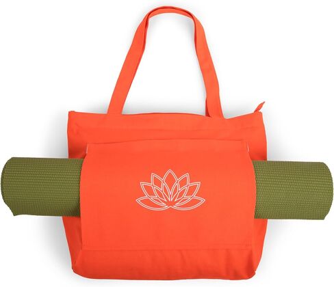 Yoga Mat Bag (17" x 13.75" x 5") - Sturdy Canvas Yoga Mat Carrier Bag For SMALL Or MEDIUM Sized Mats - Your Versatile Tote Yoga Bag with Strap for Travel in Saudi Arabia