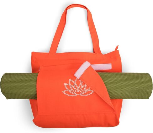Yoga Mat Bag (17" x 13.75" x 5") - Sturdy Canvas Yoga Mat Carrier Bag For SMALL Or MEDIUM Sized Mats - Your Versatile Tote Yoga Bag with Strap for Travel in Saudi Arabia