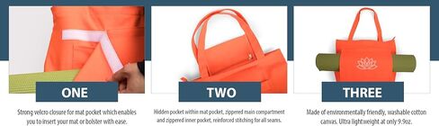 Yoga Mat Bag (17" x 13.75" x 5") - Sturdy Canvas Yoga Mat Carrier Bag For SMALL Or MEDIUM Sized Mats - Your Versatile Tote Yoga Bag with Strap for Travel in Saudi Arabia