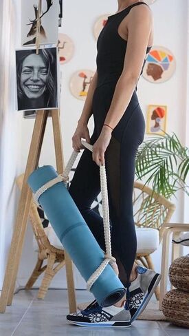 حزام حمل بساط اليوجا من Macrame [السجادة غير متضمنة]، حزام/حامل متعدد الأغراض منسوج يدويًا in Kuwait