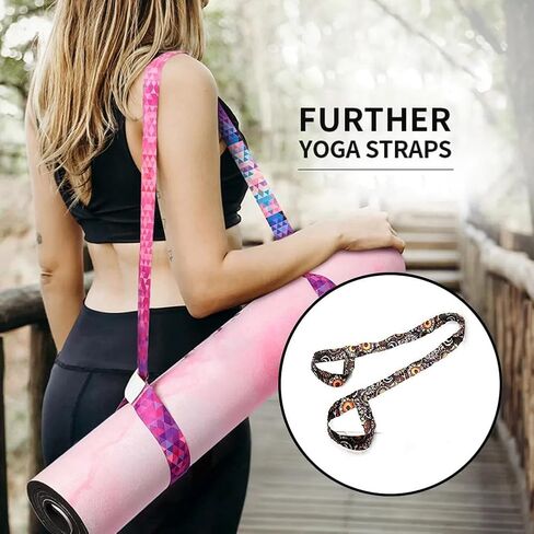حزام سجادة اليوجا HTARTZ - حامل بساط اليوجا المتين قابل للتعديل وحزام ممتد - حزام سجادة اليوجا [الحصيرة غير متضمنة] in Kuwait
