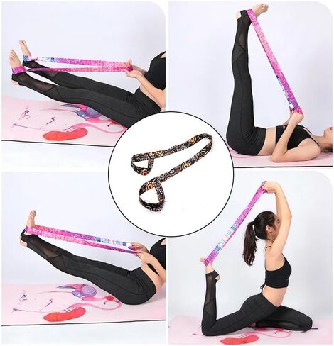 حزام سجادة اليوجا HTARTZ - حامل بساط اليوجا المتين قابل للتعديل وحزام ممتد - حزام سجادة اليوجا [الحصيرة غير متضمنة] in Kuwait