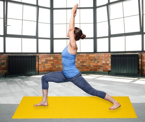 سجادة اليوغا للياقة البدنية والتمارين الرياضية سميكة للغاية لجميع الأغراض من Mind Reader YOGAPVC-BLK مع حزام للحمل، مقاومة للتمزق عالية الكثافة in Saudi Arabia