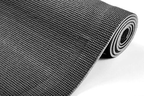 Mind Reader YOGAPVC-BLK All Purpose Extra Thick Yoga Fitness & Exercise Mats with Carrying Strap, High Density Anti-Tear in Kuwait