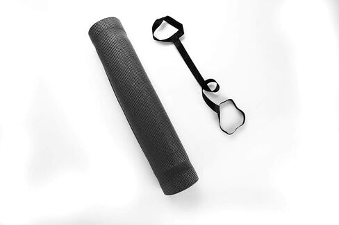 Mind Reader YOGAPVC-BLK All Purpose Extra Thick Yoga Fitness & Exercise Mats with Carrying Strap, High Density Anti-Tear in Kuwait