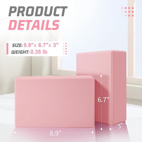 Yoga Block, Yoga Bricks Supportive Latex-Free EVA Foam, Soft Non-Slip Exercise Blocks, Yoga Accessories for Pilates, Meditation, Balance, Stretching and Deep Poses in Kuwait