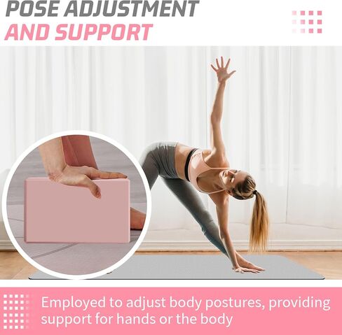 Yoga Block, Yoga Bricks Supportive Latex-Free EVA Foam, Soft Non-Slip Exercise Blocks, Yoga Accessories for Pilates, Meditation, Balance, Stretching and Deep Poses in Kuwait
