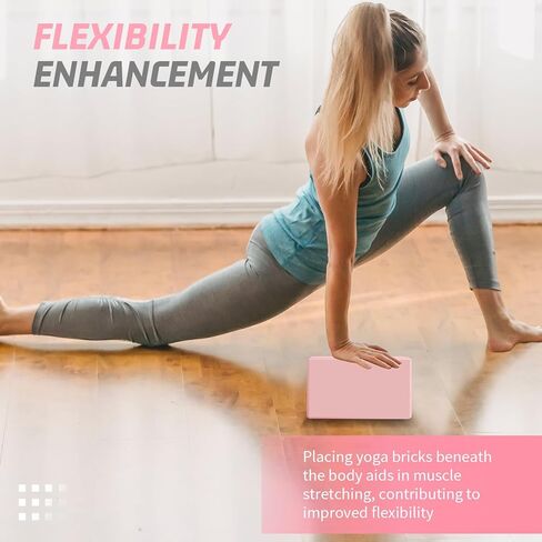 Yoga Block, Yoga Bricks Supportive Latex-Free EVA Foam, Soft Non-Slip Exercise Blocks, Yoga Accessories for Pilates, Meditation, Balance, Stretching and Deep Poses in Kuwait