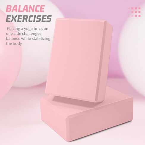 Yoga Block, Yoga Bricks Supportive Latex-Free EVA Foam, Soft Non-Slip Exercise Blocks, Yoga Accessories for Pilates, Meditation, Balance, Stretching and Deep Poses in Kuwait