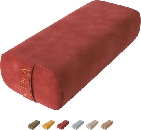 AJNA Yoga Bolster Pillow - Luxurious 100% Organic Vegan Suede - Yoga Bolster for Restorative Yoga - Rectangular Yoga Pillow with Carry Handle - Machine Washable Cover in Saudi Arabia