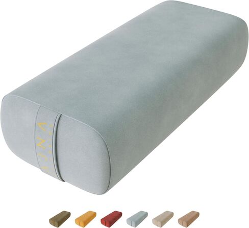 AJNA Yoga Bolster Pillow - Luxurious 100% Organic Vegan Suede - Yoga Bolster for Restorative Yoga - Rectangular Yoga Pillow with Carry Handle - Machine Washable Cover in Saudi Arabia