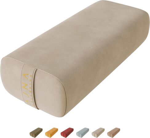 AJNA Yoga Bolster Pillow - Luxurious 100% Organic Vegan Suede - Yoga Bolster for Restorative Yoga - Rectangular Yoga Pillow with Carry Handle - Machine Washable Cover in Saudi Arabia