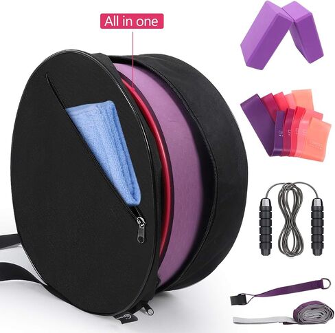 مجموعة عجلات اليوغا (11 في 1)، عجلة اليوغا الخلفية لآلام الظهر، مكعبات اليوغا 2 حزمة مع حزام، أشرطة المقاومة، حقيبة عجلة اليوغا، حبل القفز، ملحق اليوغا المثالي لتمتد وتحسين الانحناءات الخلفية in Kuwait