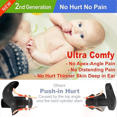 WaterDam Swimming Ear Plugs Great Waterproof Ultra Comfy Earplugs Prevent Swimmer's Ear (Size 0: Baby 0-1 Year (Orange)) in Kuwait