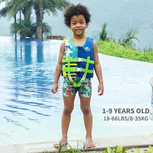 سترة سباحة للأطفال الصغار من Gogokids، سترة عائمة للأطفال بوزن 20-30-40-50 رطلًا للفتيات والفتيان، عوامات سباحة مع حزام أمان قابل للتعديل، للأطفال من عمر 2-9 سنوات in Kuwait