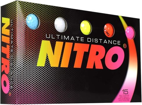 Nitro Ultimate Distance Golf Ball (15-Pack), Multi-Colored in Kuwait