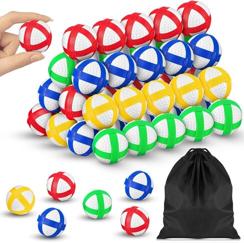 60 قطعة من كرات الجولف اللزجة للوحة رمي السهام القماشية، وكرات خطاف وحلقة لرمي السهام، ملحقات ألعاب كرات رياضية آمنة مع حقيبة تخزين للبالغين والمراهقين في الأماكن المغلقة وألعاب الحفلات الخارجية، 4 ألوان in Kuwait