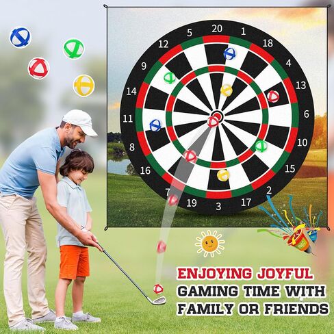60 قطعة من كرات الجولف اللزجة للوحة رمي السهام القماشية، وكرات خطاف وحلقة لرمي السهام، ملحقات ألعاب كرات رياضية آمنة مع حقيبة تخزين للبالغين والمراهقين في الأماكن المغلقة وألعاب الحفلات الخارجية، 4 ألوان in Kuwait