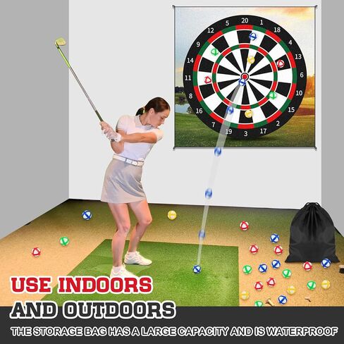 60 قطعة من كرات الجولف اللزجة للوحة رمي السهام القماشية، وكرات خطاف وحلقة لرمي السهام، ملحقات ألعاب كرات رياضية آمنة مع حقيبة تخزين للبالغين والمراهقين في الأماكن المغلقة وألعاب الحفلات الخارجية، 4 ألوان in Kuwait