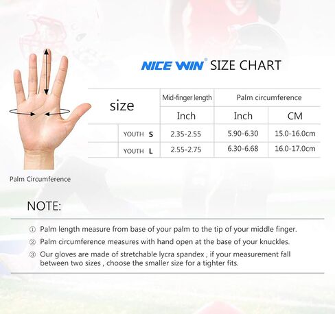 NICEWIN Football Gloves Youth Receiver Gloves for Kids in Kuwait