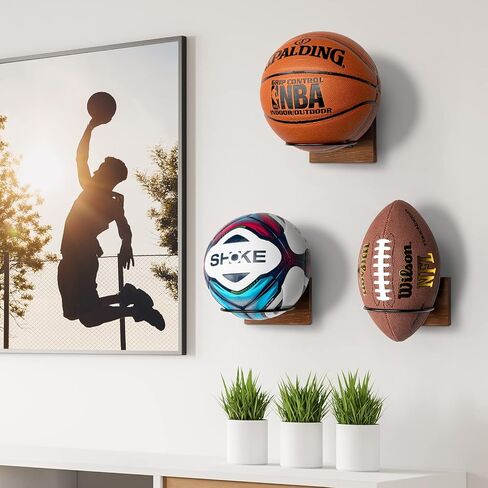 PUERSI Ball Holder Wall Mount Ball Stand Display Storage for Basketball Football Soccer Volleyball in Saudi Arabia