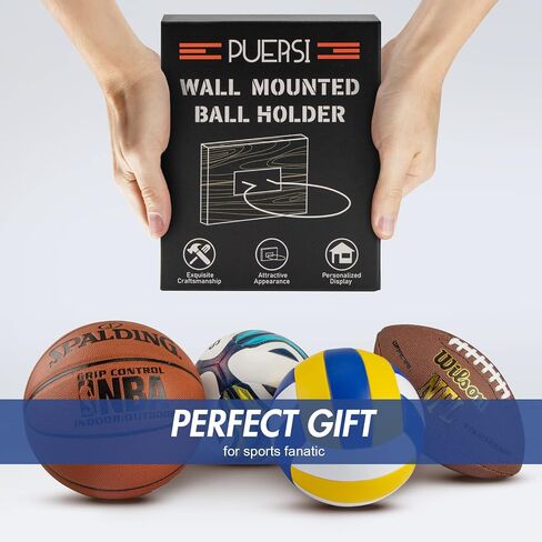 PUERSI Ball Holder Wall Mount Ball Stand Display Storage for Basketball Football Soccer Volleyball in Saudi Arabia