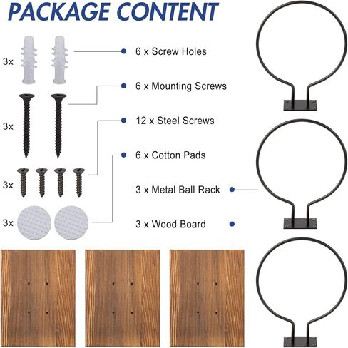 PUERSI Ball Holder Wall Mount Ball Stand Display Storage for Basketball Football Soccer Volleyball in Saudi Arabia