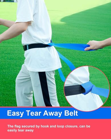Hilhook Flag Football Belts, 10 Sets / 20 Sets of Adjustable Flag Football Set with Flags for Kids Youth and Adults Training in Saudi Arabia