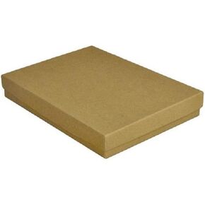 10 Pack Cotton Filled Kraft Color Jewelry Gift and Retail Boxes 5.25 X 3.75 X 1 Inch Size